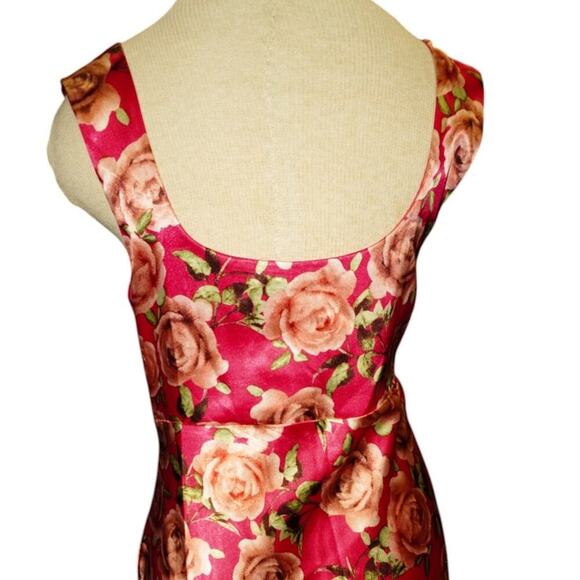 Wild Fable XXL Rose Print Satin Dress Pink Floral Sleeveless - Picture 11 of 14